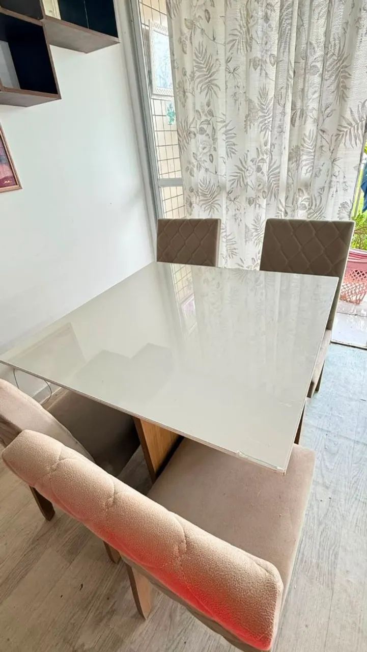 Mesa vidro 4 cadeiras - Foto 4