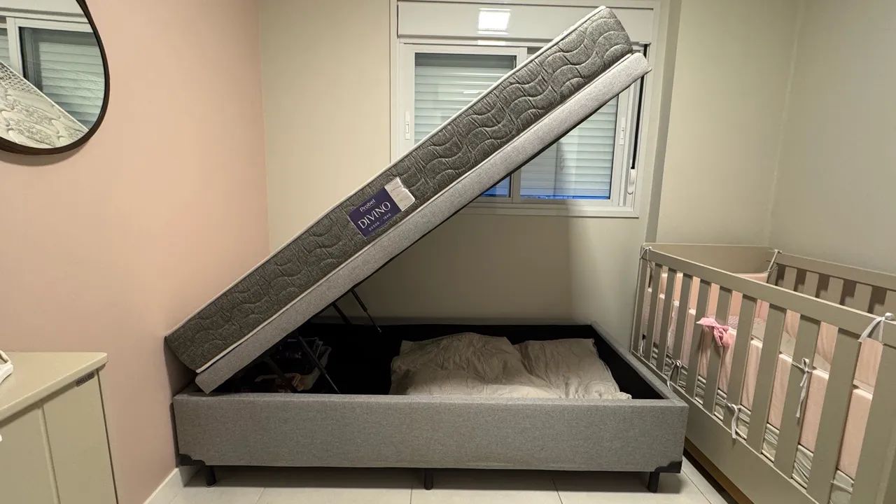 Cama Box Baú com Colchão Solteirão - 2,00 x 1,00 m - Foto 2