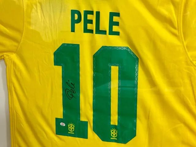 Camisa Autografada Pelé Seleção Brasileira Celebração Copa 70 Nike - Foto 2