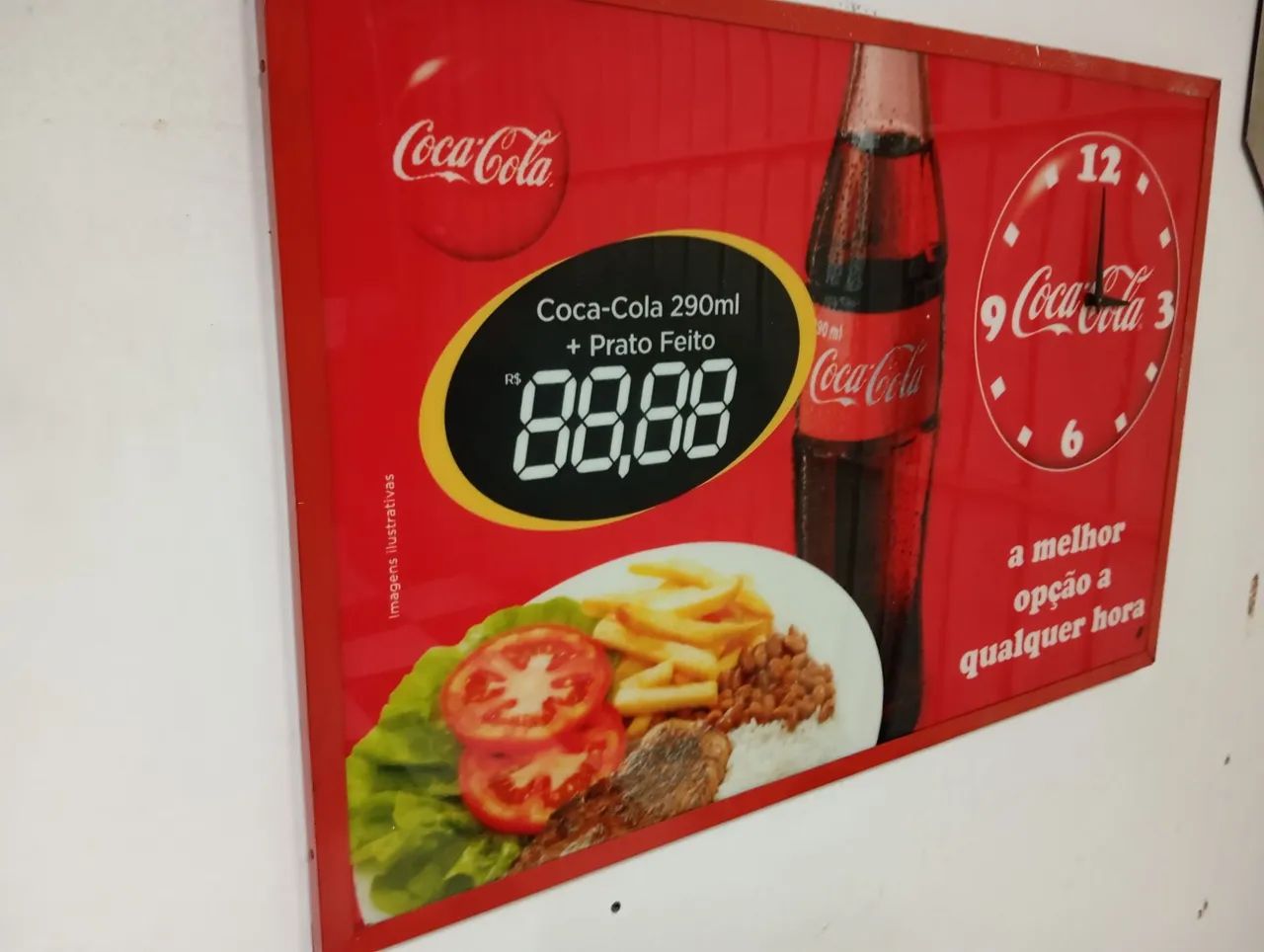 Placa da coca cola com relógio. - Foto 2