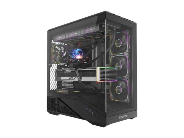 Gabinete ATX ROUND5 IceBox Black [R5-ICEBOX-B-2252] - SEM FONTE (2U3/1U3C/HDAP3/VT/FI/4F)