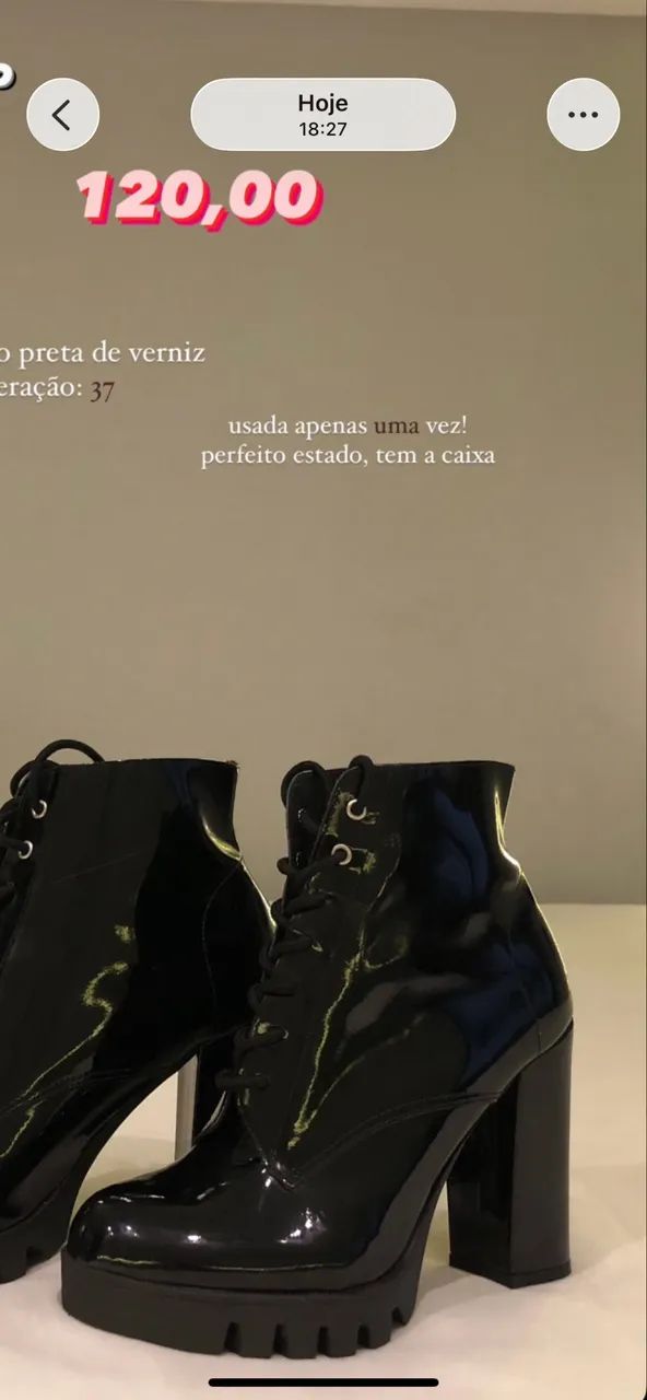 Bota de Verniz Preta 
