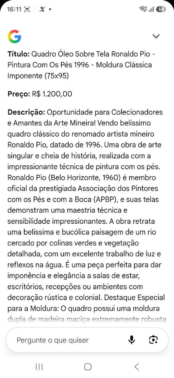 LINDA E OPONENTE PINTURA A ÓLEO PINTADA COM OS PÉS DE RONALDO PIO  - Foto 5