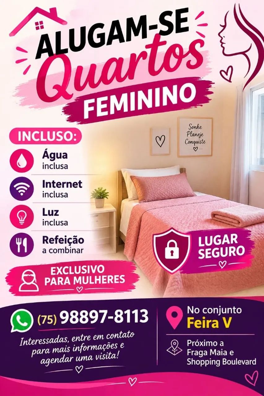 Alugo quartos Femininos 