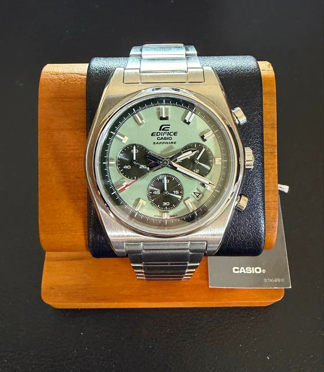 Relógio Casio Edifice Safira Verde Novo  - Foto 3
