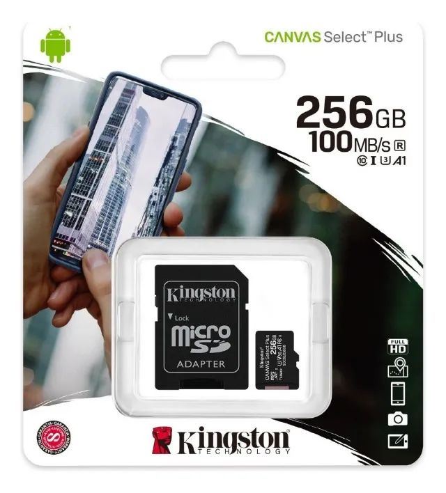 Cartão de memória micro sd kingston canvas plus 256 gb 100 mb/s Pronta Entrega - Foto 2