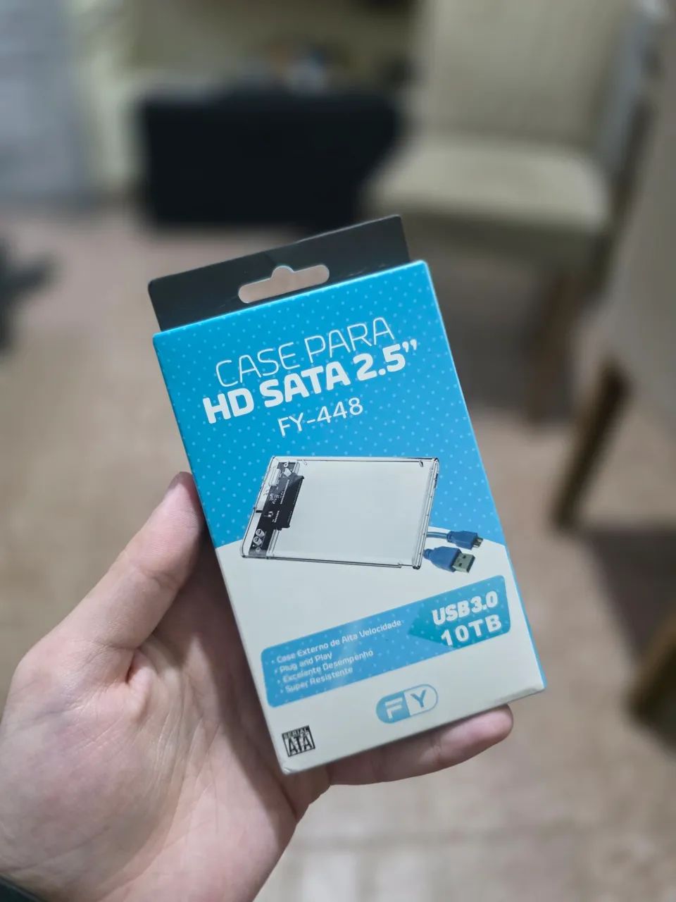 Case Hd Transparente Fy-448 Usb 3.0 Sata 2.5"