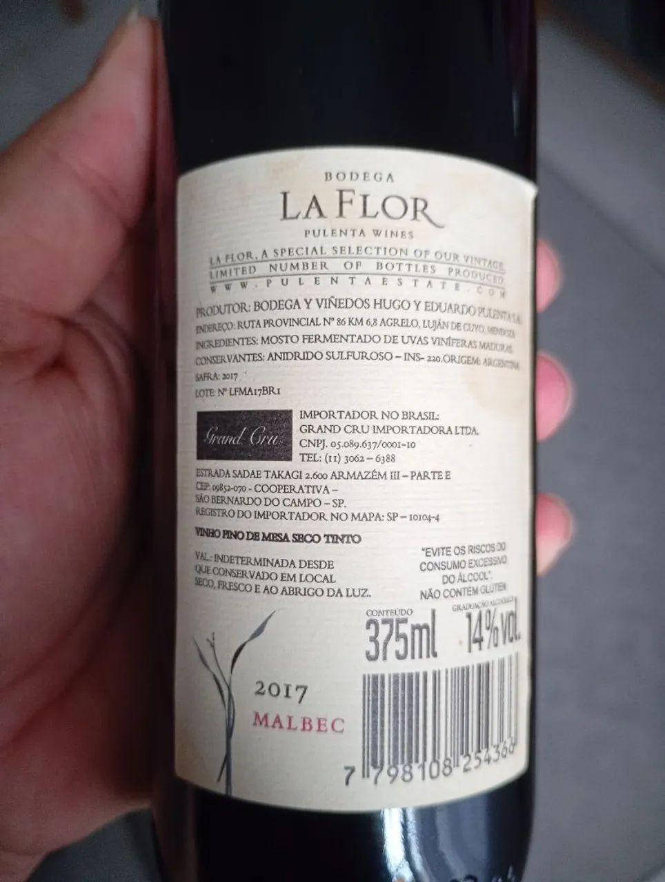 Vinho La Flor de Pulenta Malbec 2017 - Foto 3