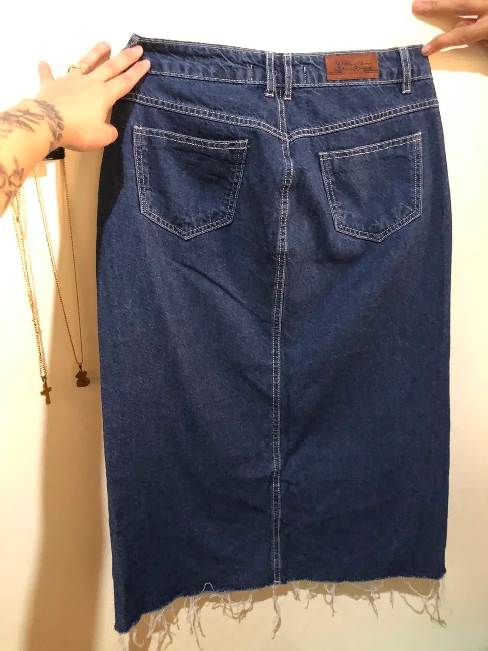 Saia jeans com fenda  - Foto 3