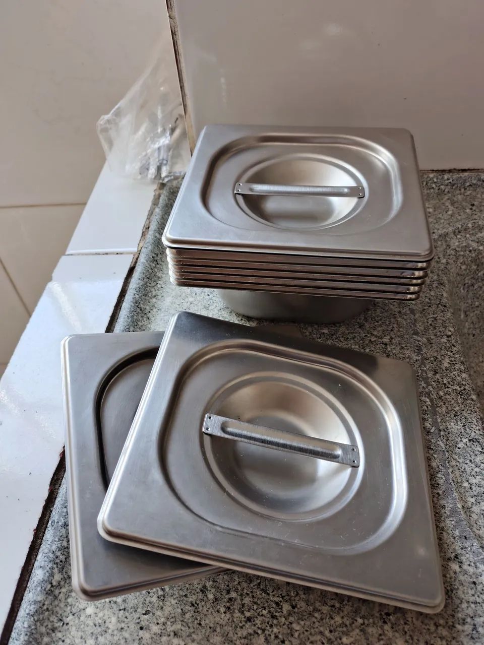 6 Cubas inox para buffet 1/6 com tampa  - Foto 4