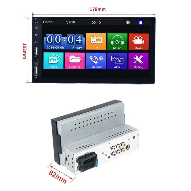 Multimídia Universal 1din entrada de rádio bluetooth - Foto 3
