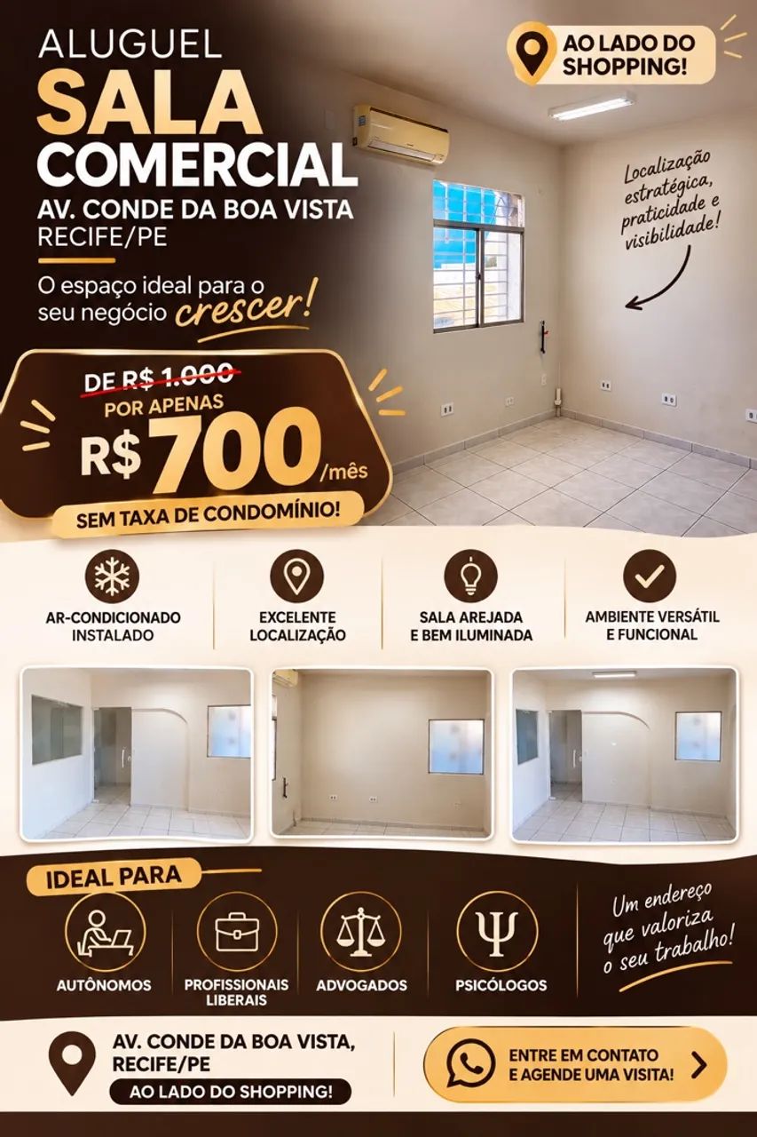 SALA COMERCIAL CONDE DA BOA VISTA - COM AR  