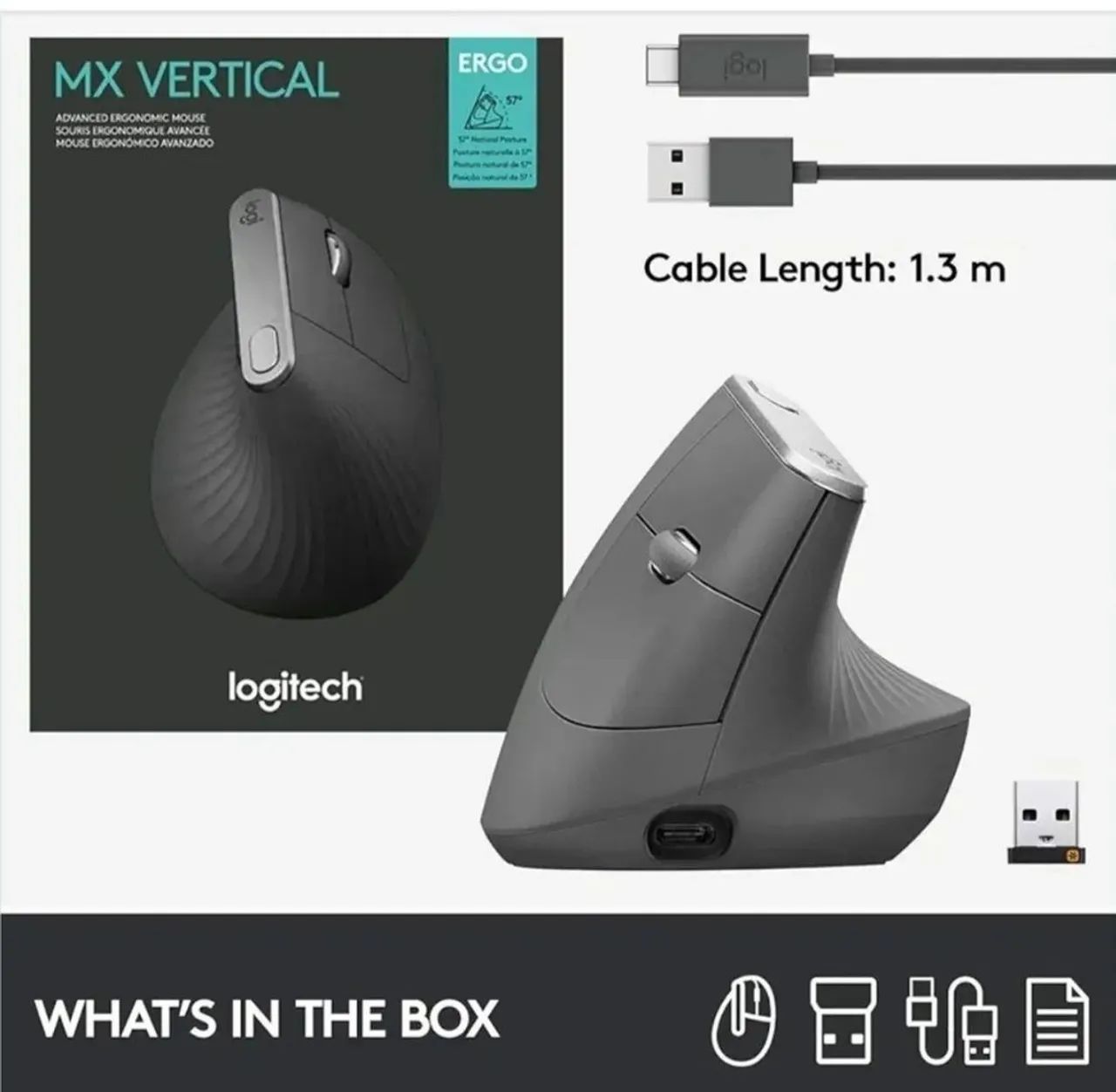 Mouse sem Fio MX ergonômico - Foto 2