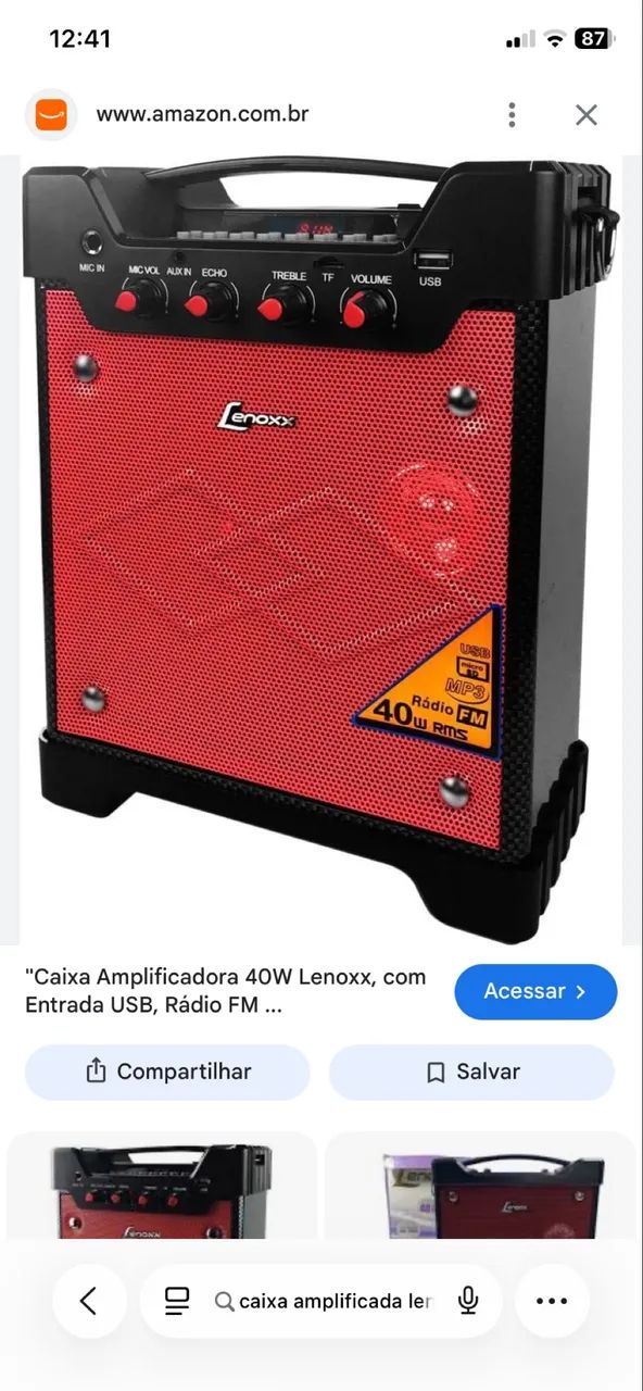 Caixa amplificadora Lenox