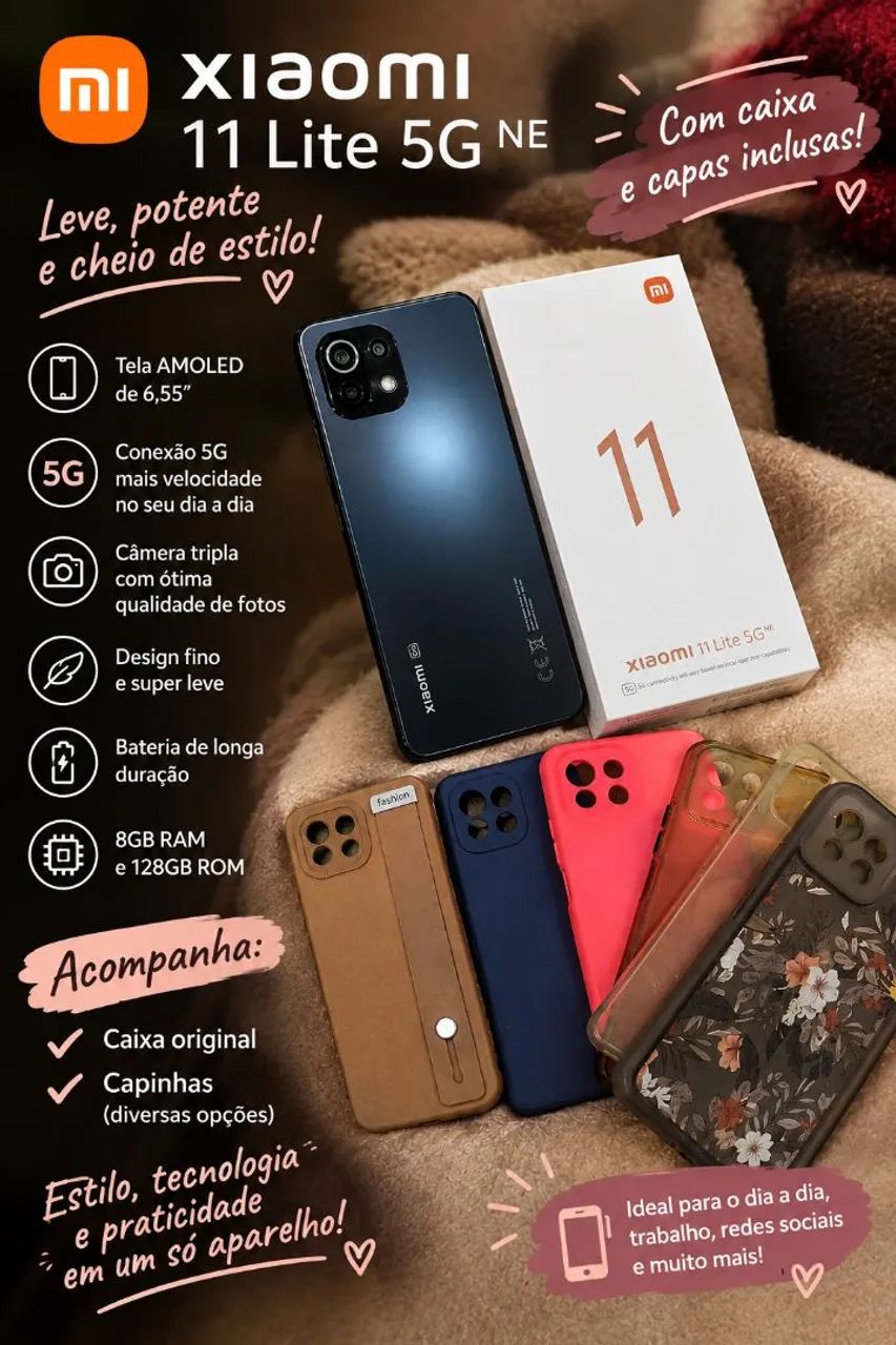 Celular smartphone xiaomi 11lite 5g 128gb