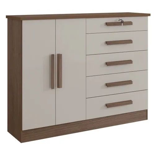 Cômoda 5 gavetas e 2 portas 