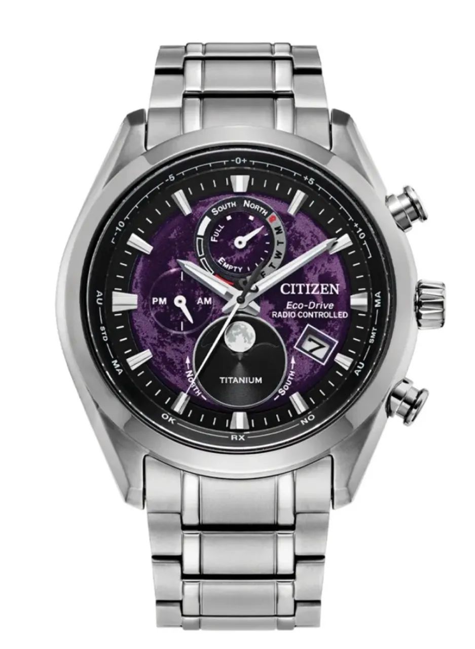 Relógio Citizen Tsuki Yomi Moonphase Roxo - Foto 3