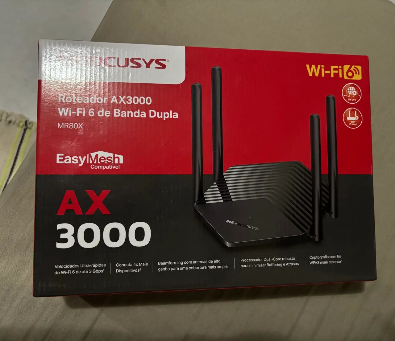 Roteador Mercusys AX3000 Wi-Fi 6 de Banda Dupla