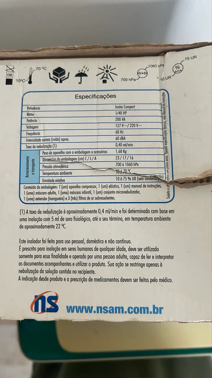 Inalador Compact NS Sem Uso com Caixa e Acessórios - Foto 4