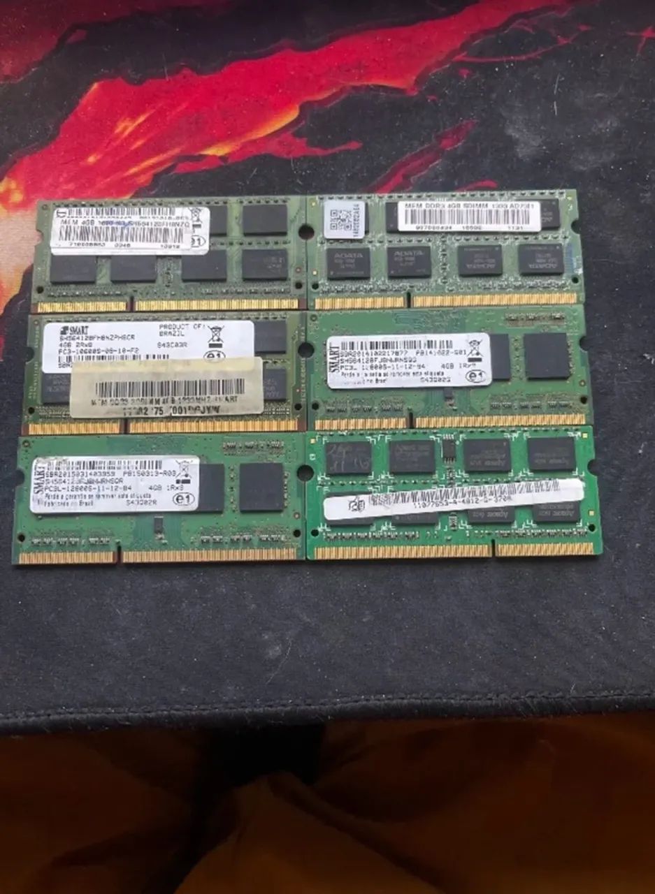 Memória ram ddr3 4gb notebook