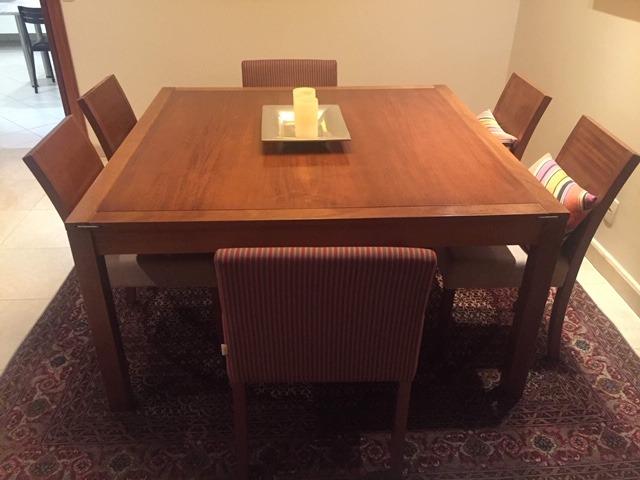 Mesa Jantar Tok Stok Armazém com 6 cadeiras