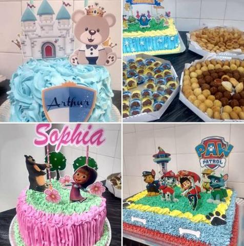 Kit festa bolos doces salgadinhos mini cachorro quente cupcake - Foto 4