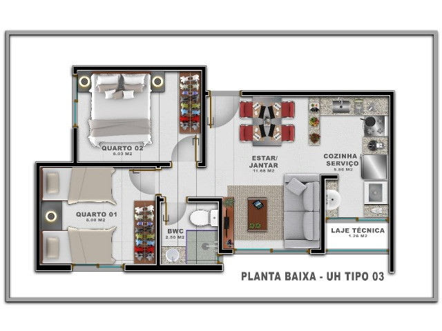 Apartamento no Planalto em Construção - 2 e 3/4 - Parque do Planalto - Foto 5