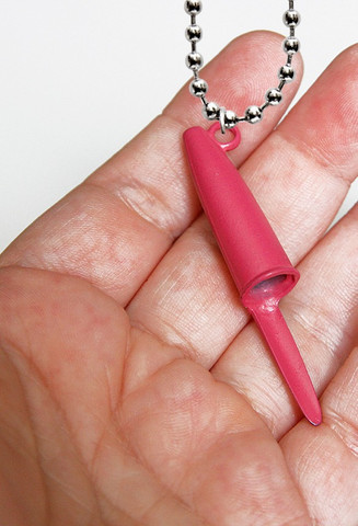 Colar Tampa Caneta Bic Rosa Chiclete - Foto 3
