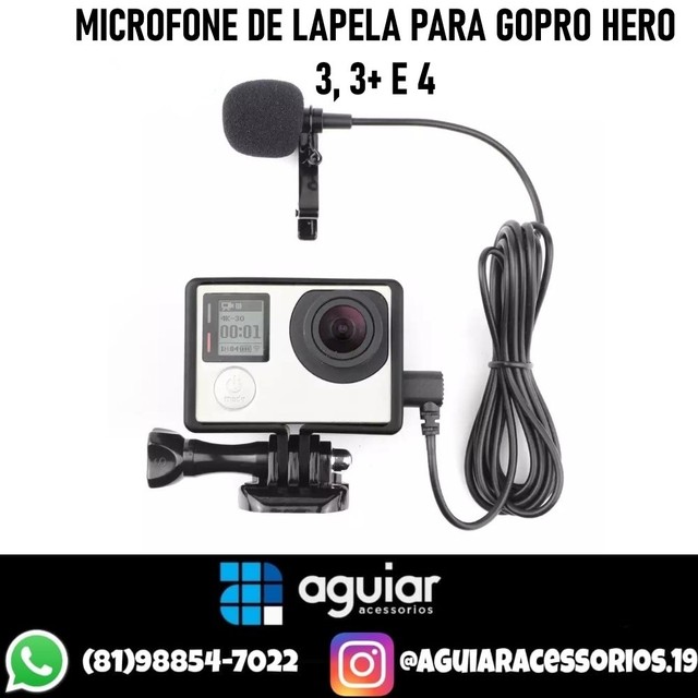 Microfone de Lapela para Gopro hero 3, 3+ e 4 - Esportes e ginástica - Boa  Viagem, Recife 1013155804 | OLX