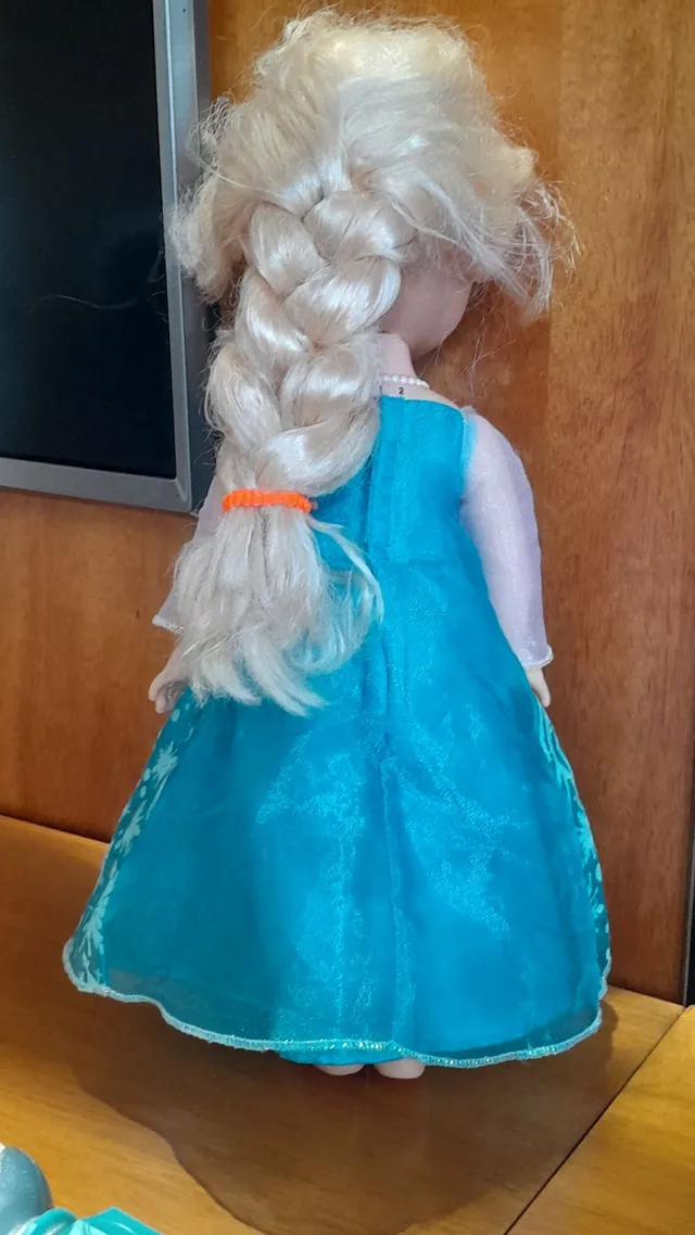 Vestido Longo Brandili Frozen Elsa Infantil Azul-Marinho - Compre Agora