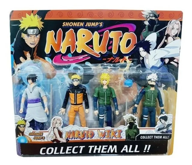 Kit Boneco Naruto Shippuden Minato Namikaze e Sasuke Uchiha em