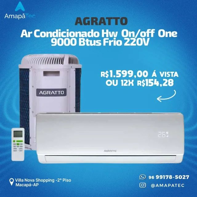 Ar Condicionado Split ECO – Quente e Frio – Hi-Wall – Agratto