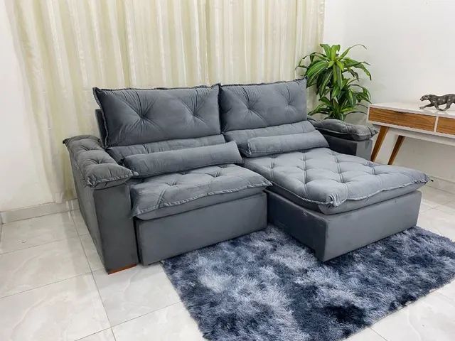  Sofá Retrátil e Reclinável Agatha 2.40m l54 - Foto 3