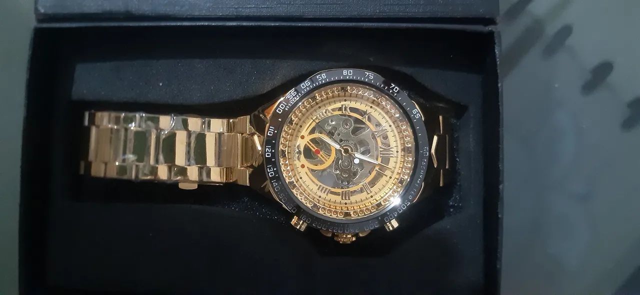Relógio Masculino   Automático Dourado - Novo - Foto 3