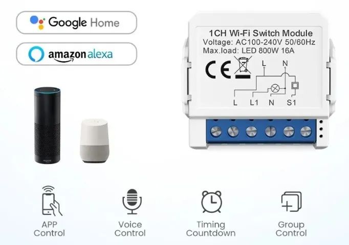 Interruptor De Luz Tuya Wifi 2 Canais Casa inteligente Alexa  Automação Robótica COD-AM590 - Foto 2