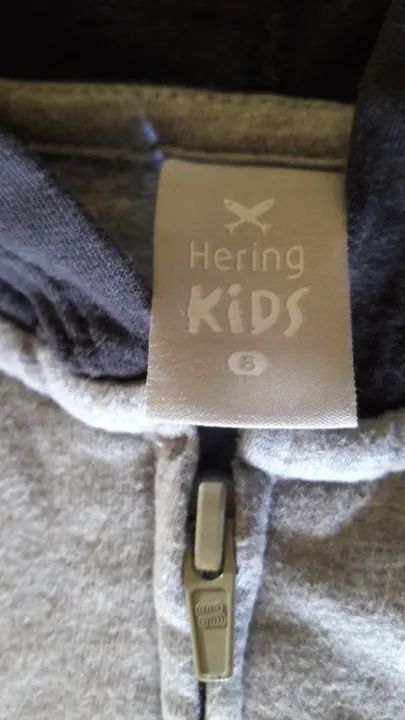 Agasalho Moletom ( Calça e Blusa) Infantil Hering Kids c/ capuz - cinza - tam 6 Semi Novo - Foto 4