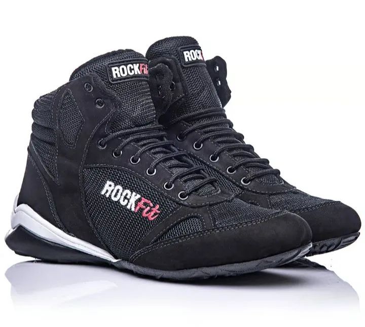 Bota De Treino Rock Fit Press Em Couro Preto