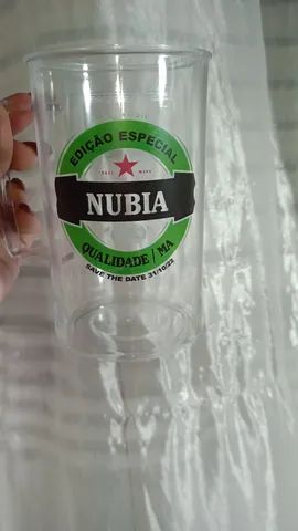 caneca de chopp acrilico transparente personalizada 