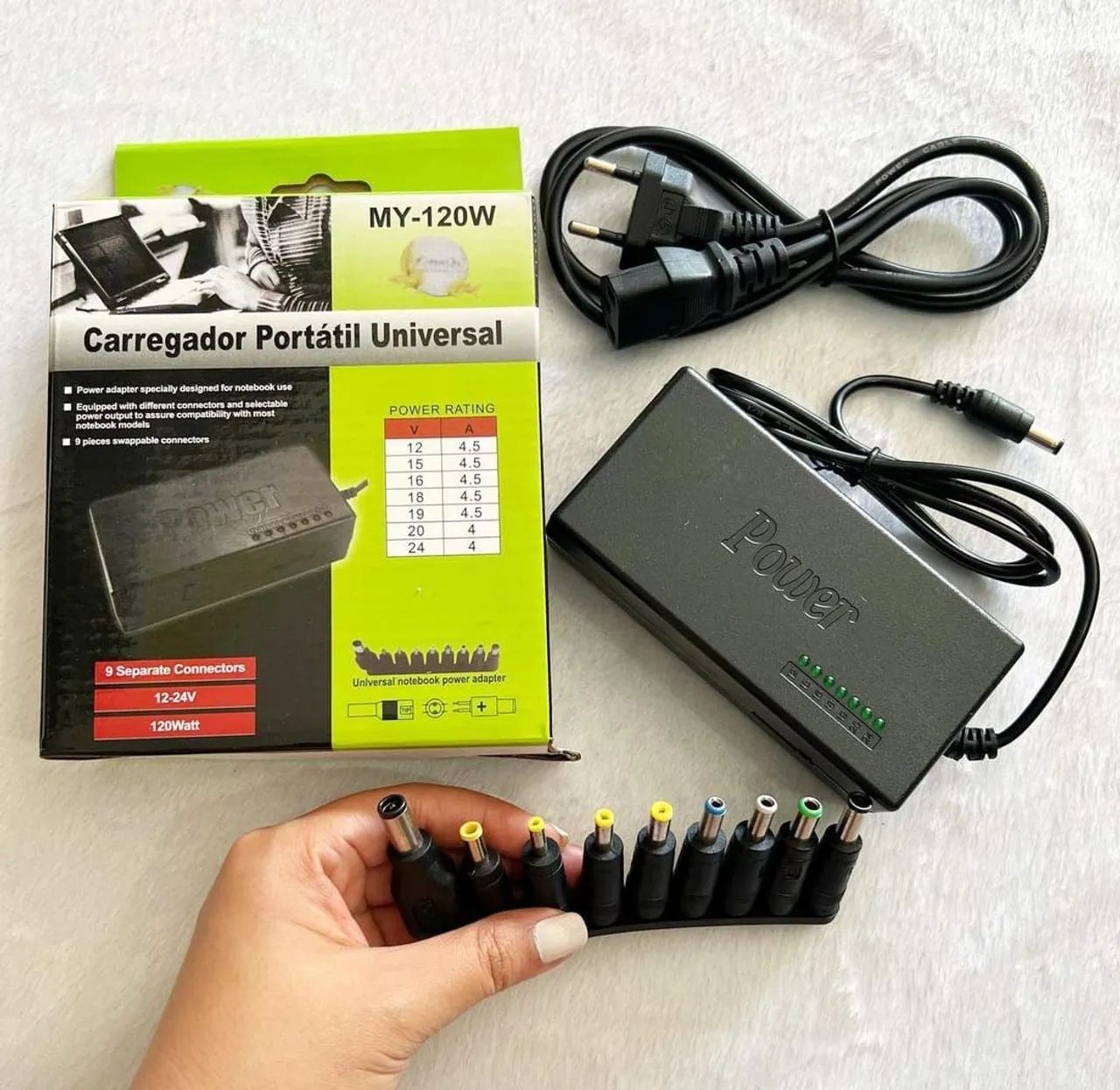 Carregador Portátil Universal MY-120W - 120W 9 Pontas