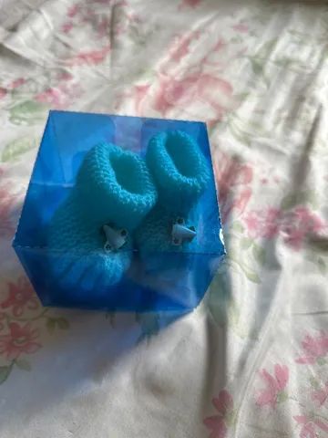 Sapatinho bebê verde botão avião 0 a 6 meses  - Foto 5