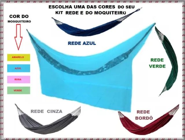 Kit - Rede de dormir casal 4,00 X 1,40 m e mosquiteiro - Foto 4