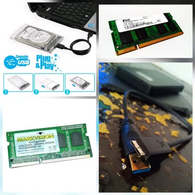 HDD's externos, Case e memórias RAM (Favor ler anúncio) - Foto 3