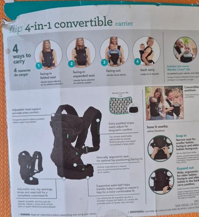 Canguru Infantino 4 em 1 Black - Foto 2