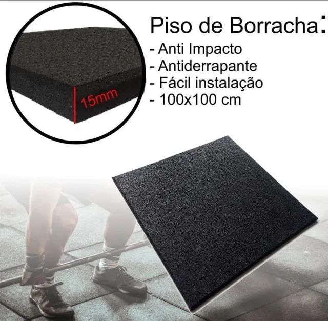 Pisos de Borracha 1X1 - A PRONTA ENTREGA / Crossfit / Academia / Treinos