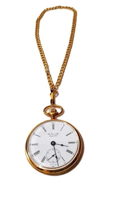 relógio de bolso tissot legítimo, mostrador branco com corrente para colecionador - Foto 4