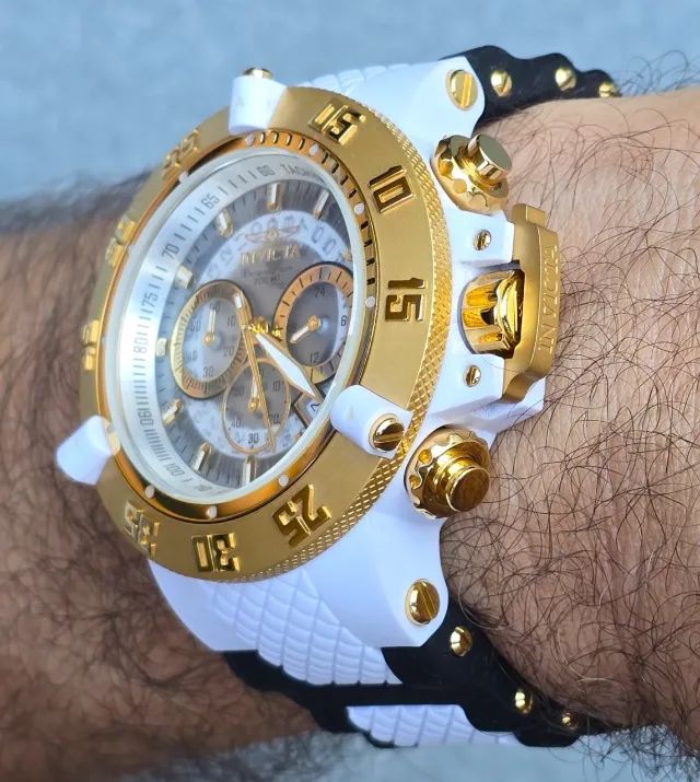 Relógio Invicta Subaqua Noma I I I Branco e Dourado em perfeito estado. - Foto 3