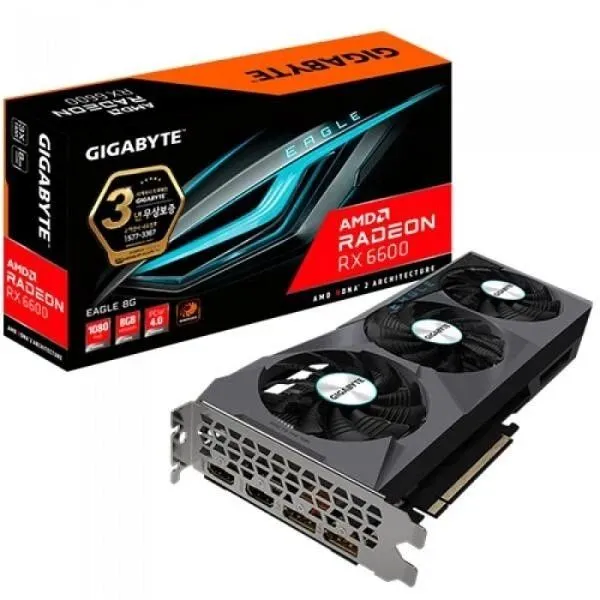Placa de Vídeo Gigabyte RX 6600 Eagle 8GB