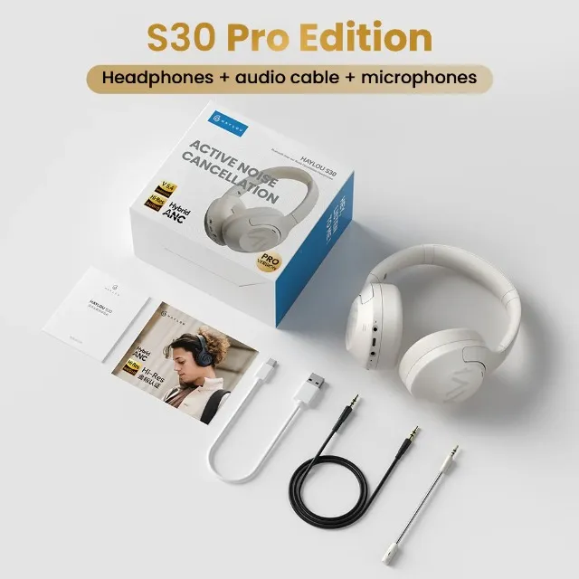 Fone de Ouvido Haylou S30 Pro White Microfone Cancelamento de Ruído