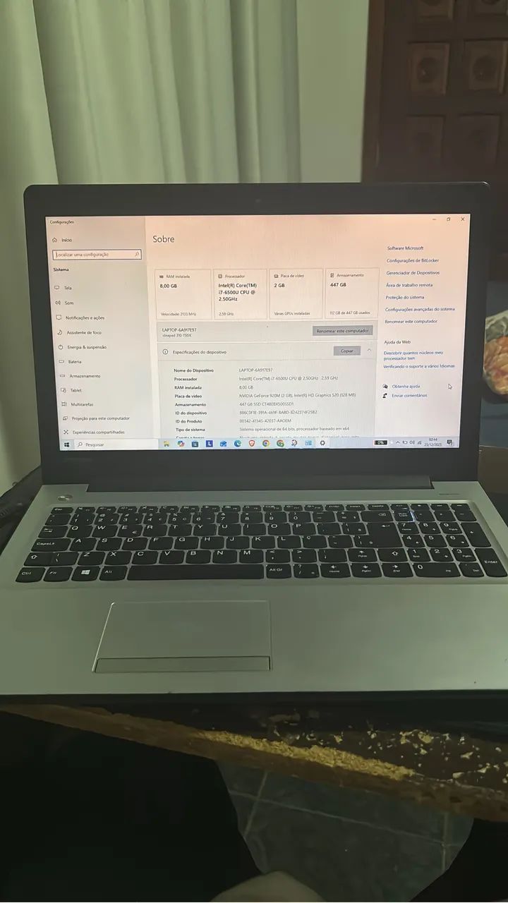 Lenovo IdeaPad 310-15ISK | i7 | 8GB DDR4 | SSD 480GB | GeForce 2GB - Foto 6