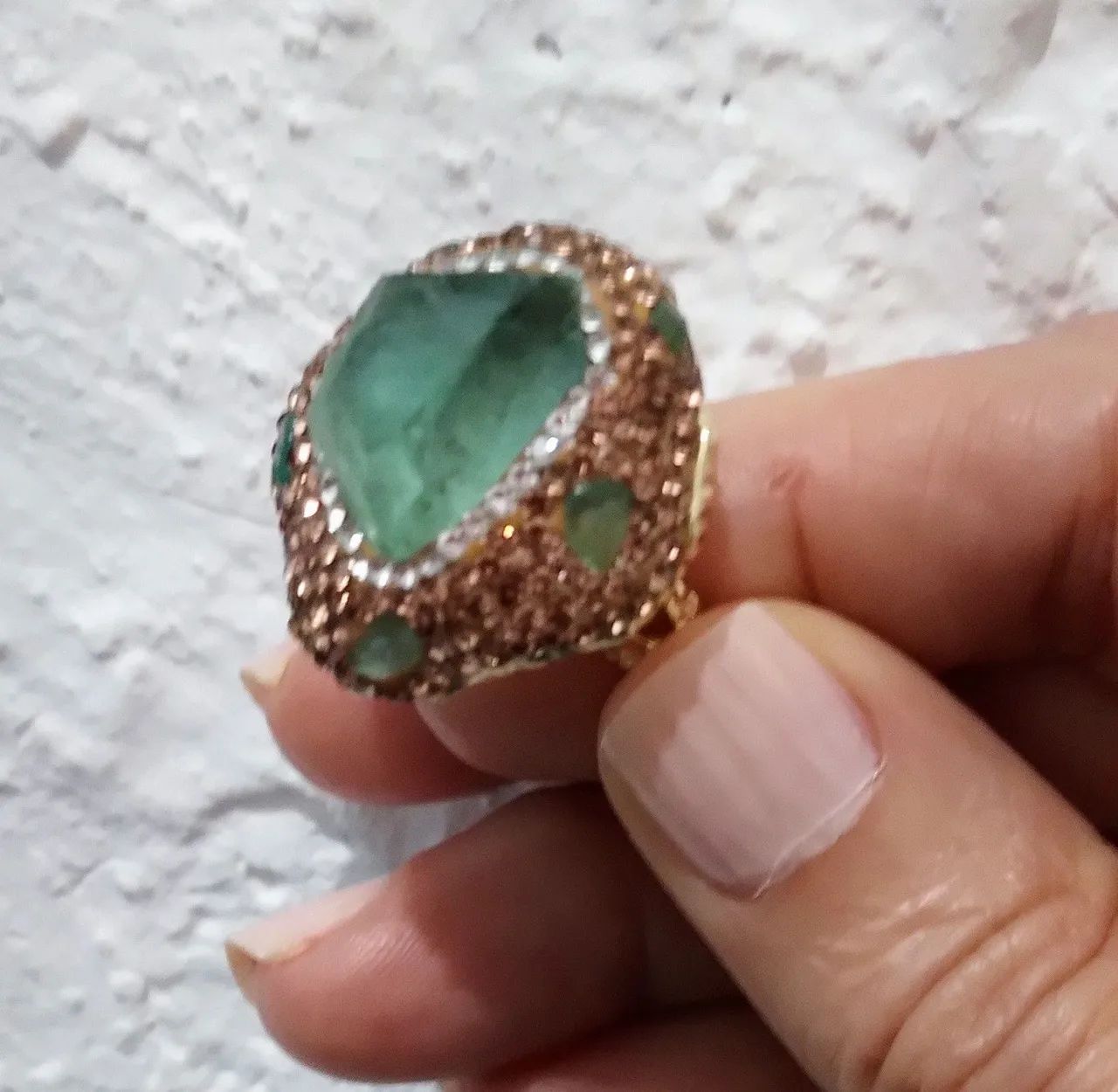 Anel fluorita verde.  - Foto 3